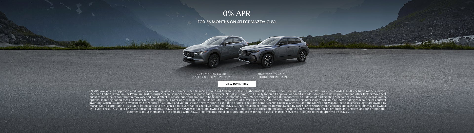 CX-30 and CX-50 offer